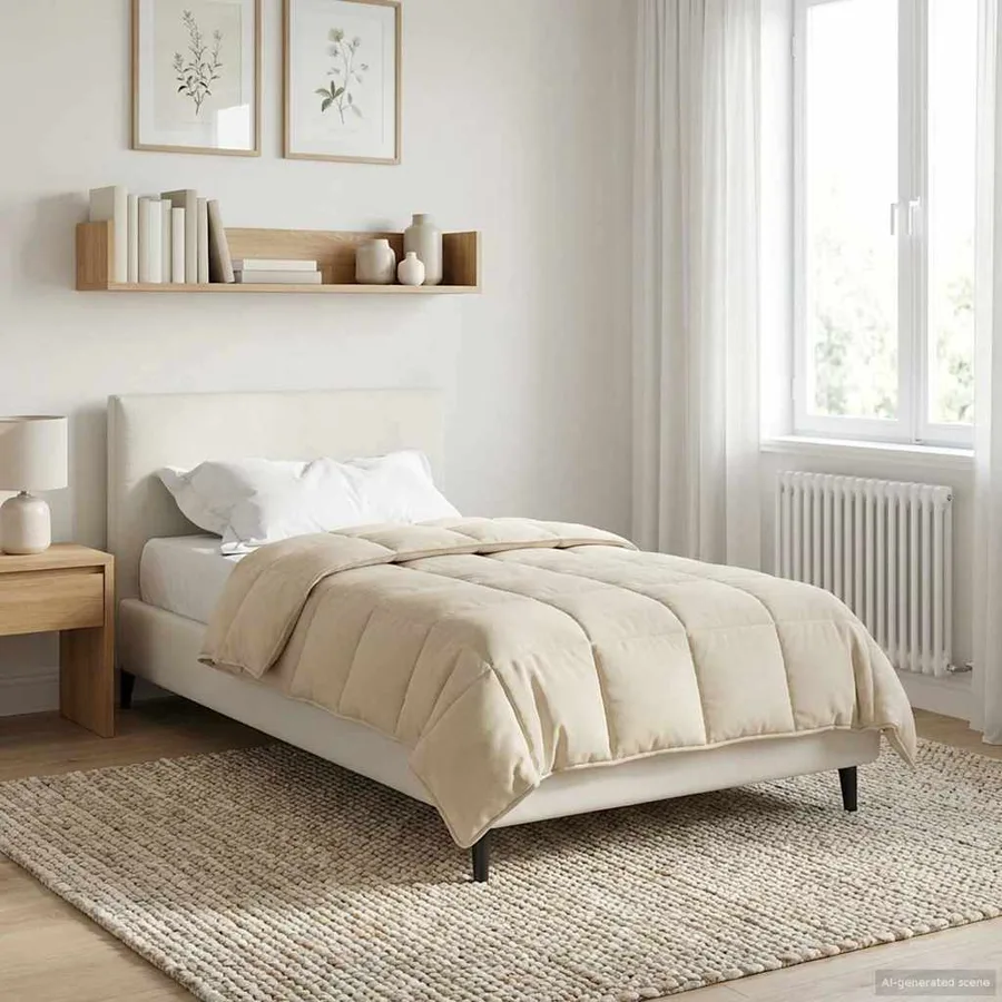 Duvet d'été simple Matelassé Crème 135 x 200 cm - 4