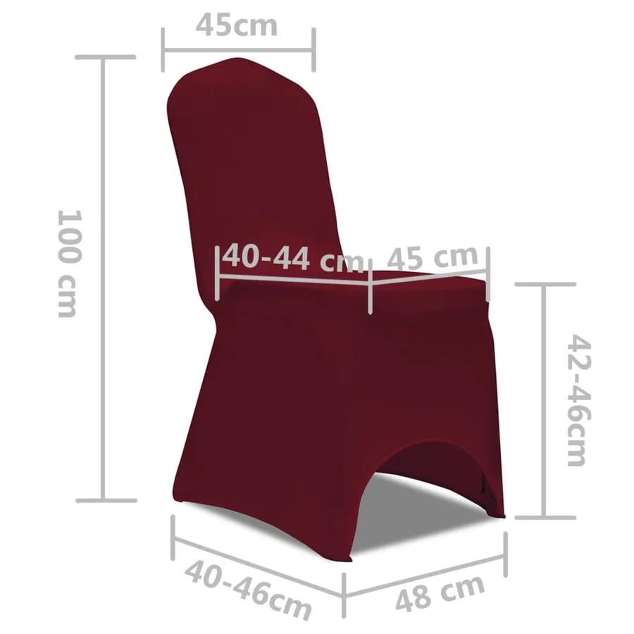 50 Housses de chaise extensibles bordeaux - 7