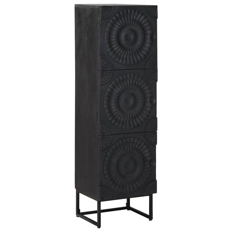 Haut Armoire Noir 35 x 30 x 120 cm - 2