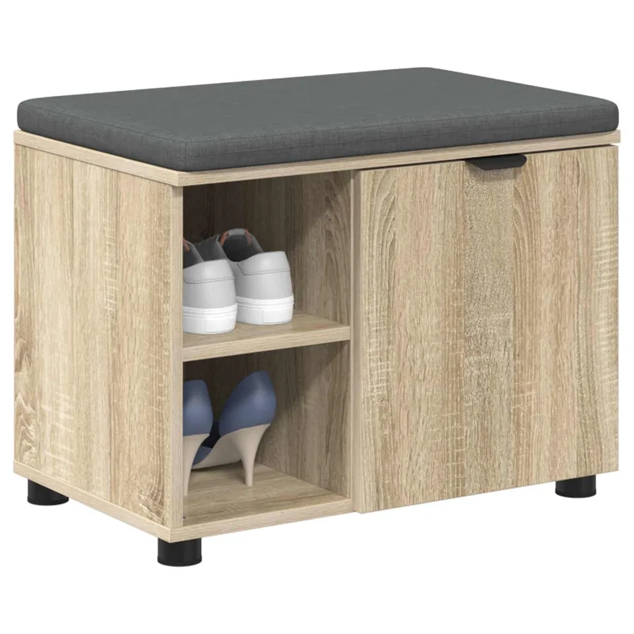 Banc d'entrée avec coussin Chêne Sonoma 60 x 38 x 46 cm - 3
