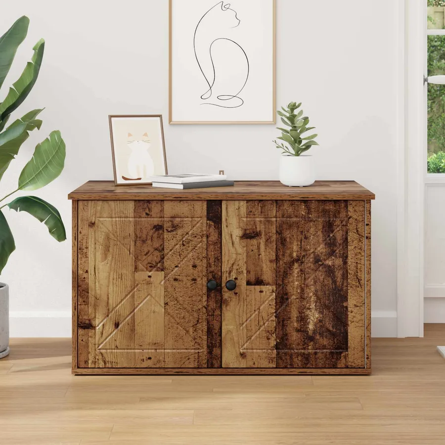 Maison pour chat Bois ancien 85 x 55 x 50 cm Bois d'ingénierie - 4