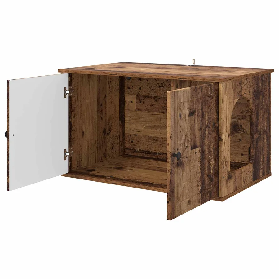 Maison pour chat Bois ancien 85 x 55 x 50 cm Bois d'ingénierie - 5
