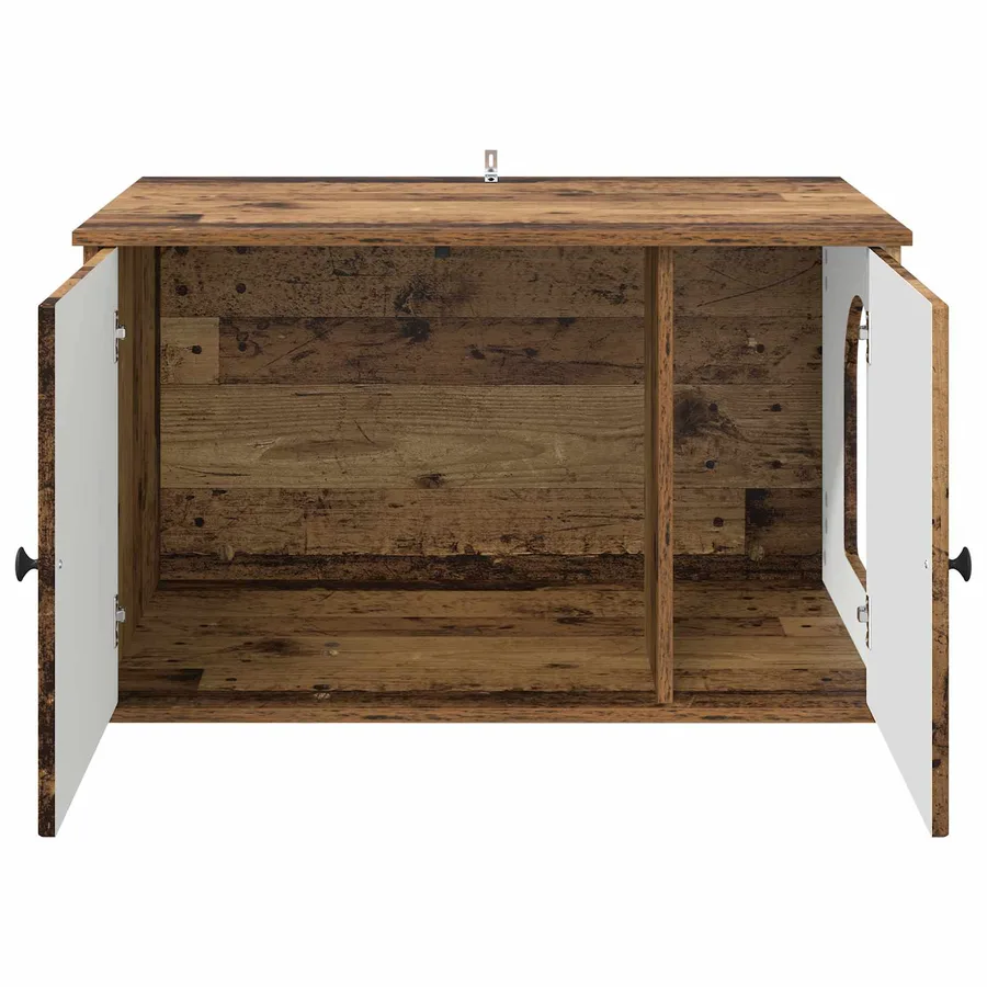 Maison pour chat Bois ancien 85 x 55 x 50 cm Bois d'ingénierie - 6