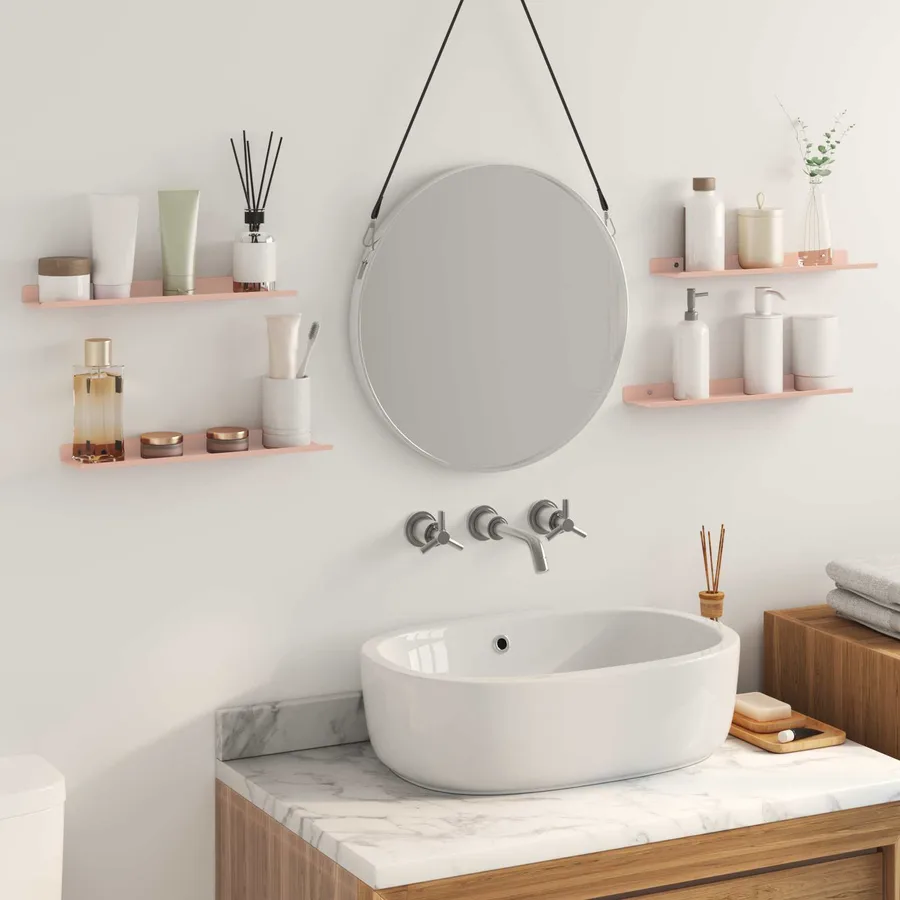 Étagère flottante 4 pcs Rose 40 x 8,5 x 2,5 cm Acier - 4