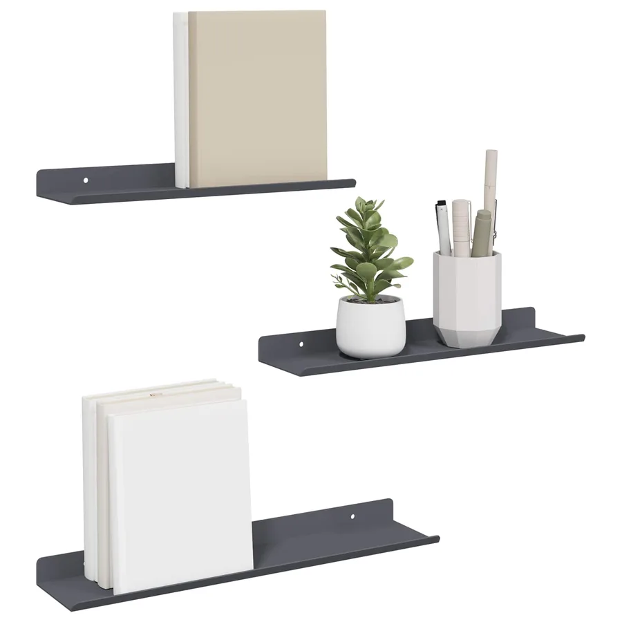 Étagère flottante 3 pcs Anthracite 40 x 9 x 2,5 cm Acier - 3