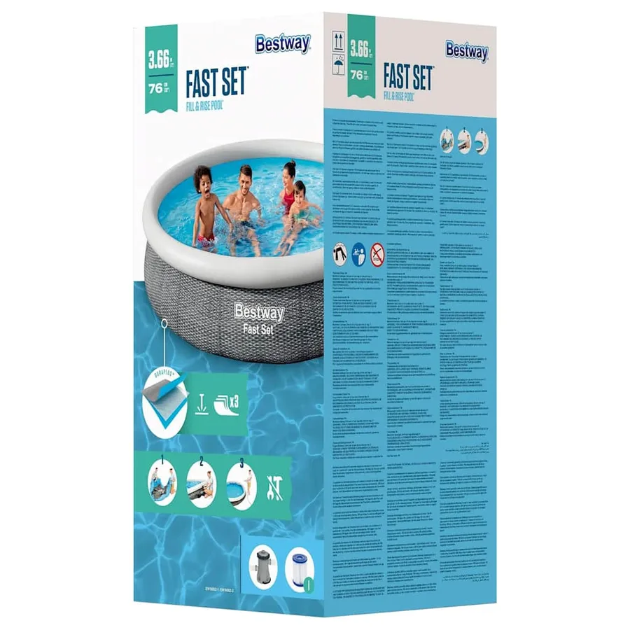 Bestway Ensemble de piscine ronde 366x76 cm - 8