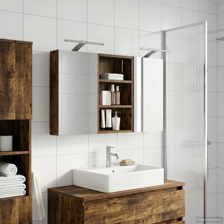 Ensemble de Meubles de Salle de Bain 3 pcs 90 x 10,5 x 50 cm - 4