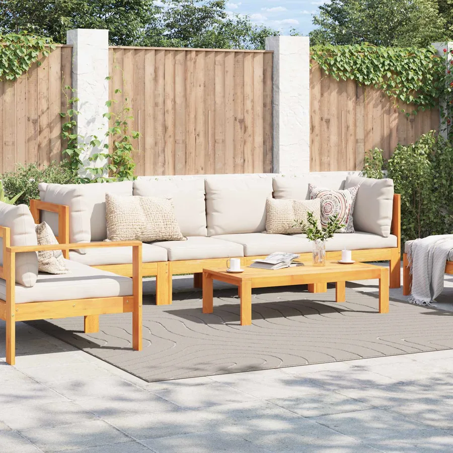Tapis de surface Carré PALMERAS Crème 240 x 240 cm Polyester - 3