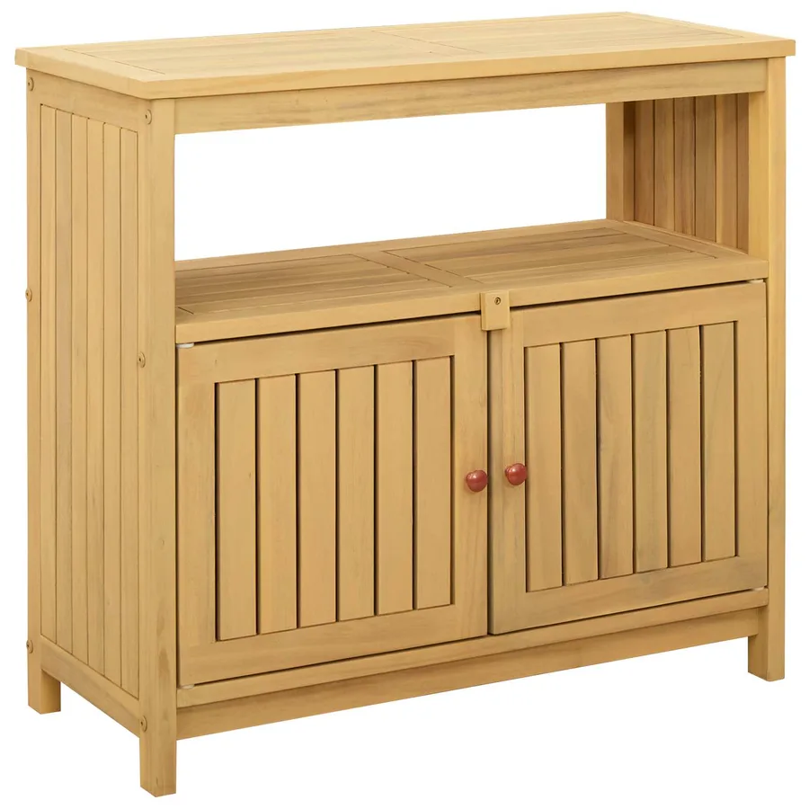 Table console de jardin Acacia clair 80 x 35 x 75 cm - 2