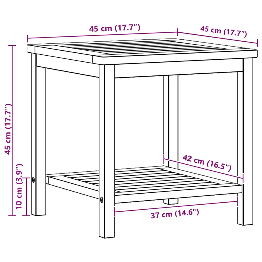 Table d'appoint Huile Naturelle 45 x 45 x 45 cm - 9