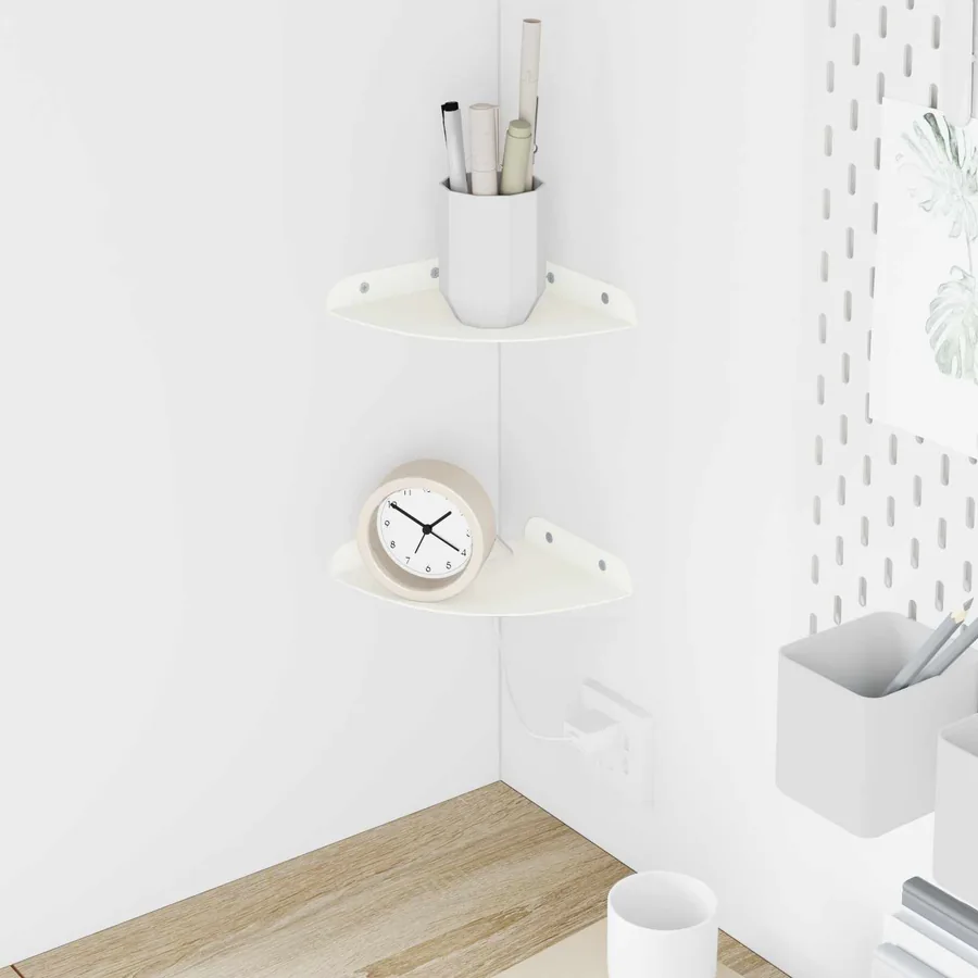 Étagère flottante avec étagère 2 pcs Blanc 15 x 15 x 2 cm