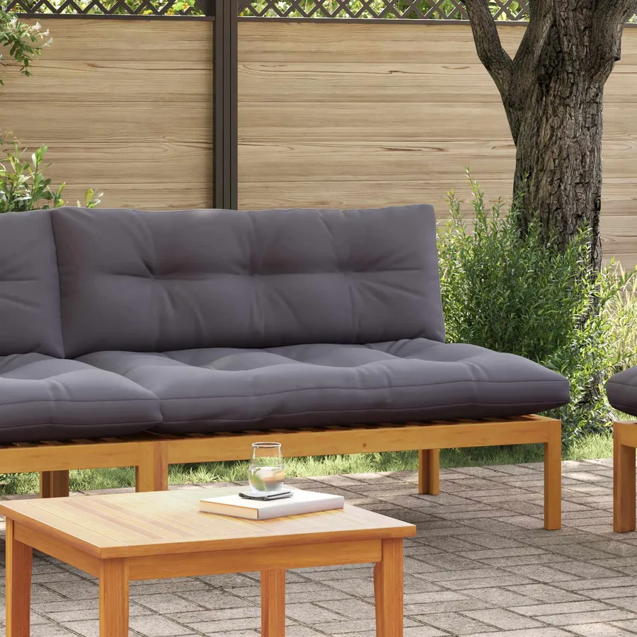 Unité de canapé du milieu Gris Naturel et Foncé Bois d'acacia - 3