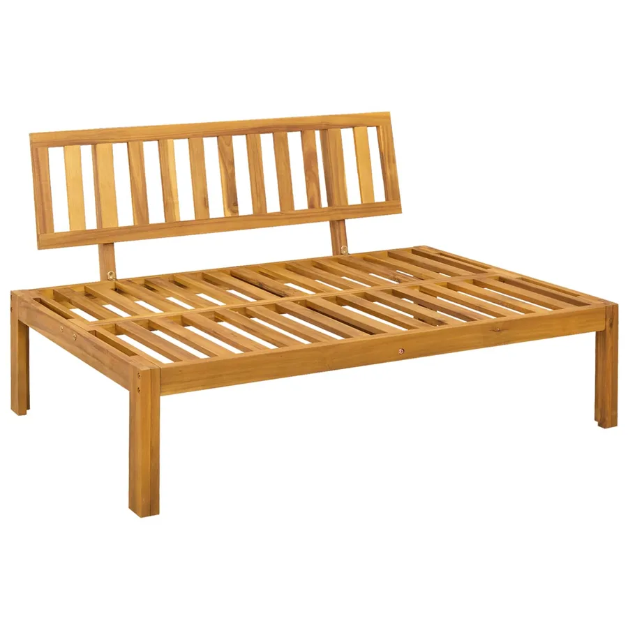 Unité de canapé du milieu Gris Naturel et Foncé Bois d'acacia - 4