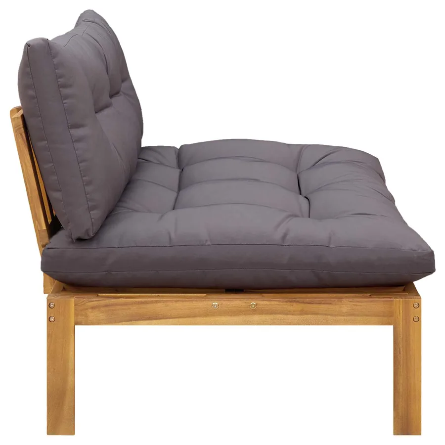 Unité de canapé du milieu Gris Naturel et Foncé Bois d'acacia - 6