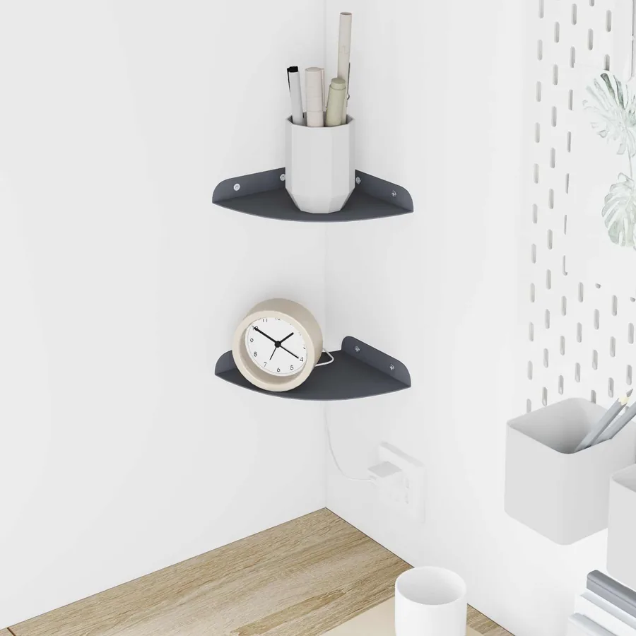 Étagère flottante avec étagère 2 pcs Anthracite 15 x 15 x 2 cm