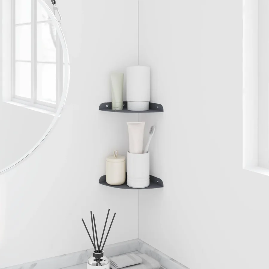 Étagère flottante avec étagère 2 pcs Anthracite 15 x 15 x 2 cm - 4