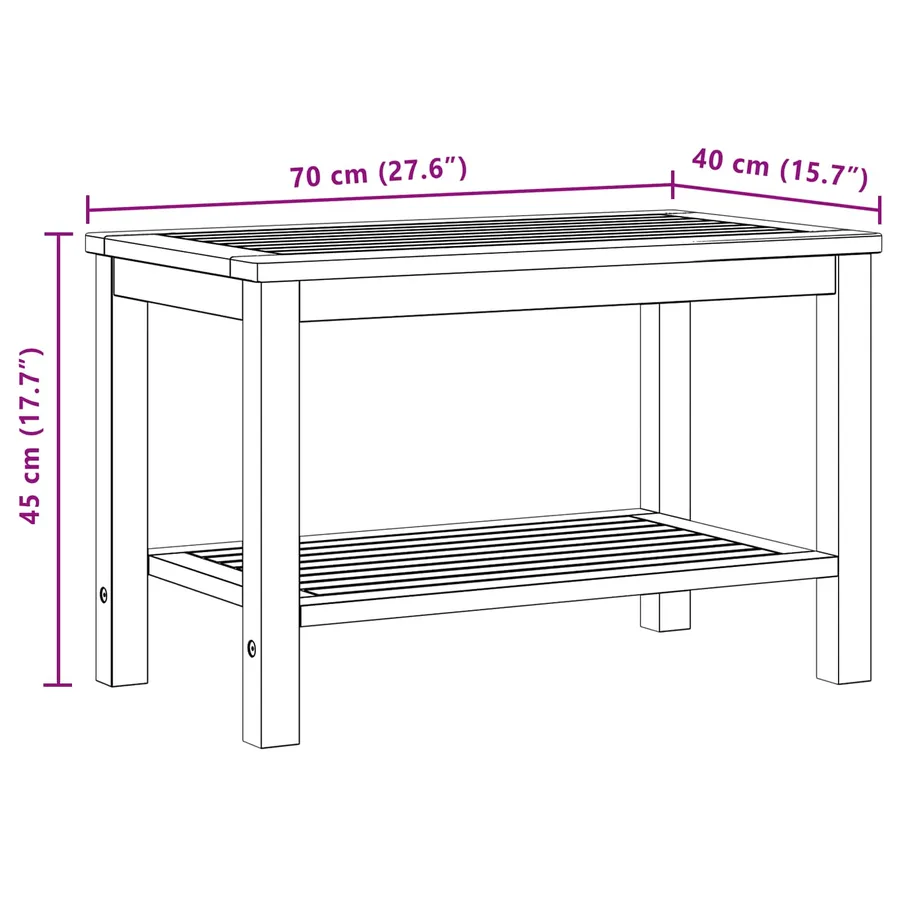 Table d'appoint Huile Naturelle 70 x 40 x 45 cm - 9