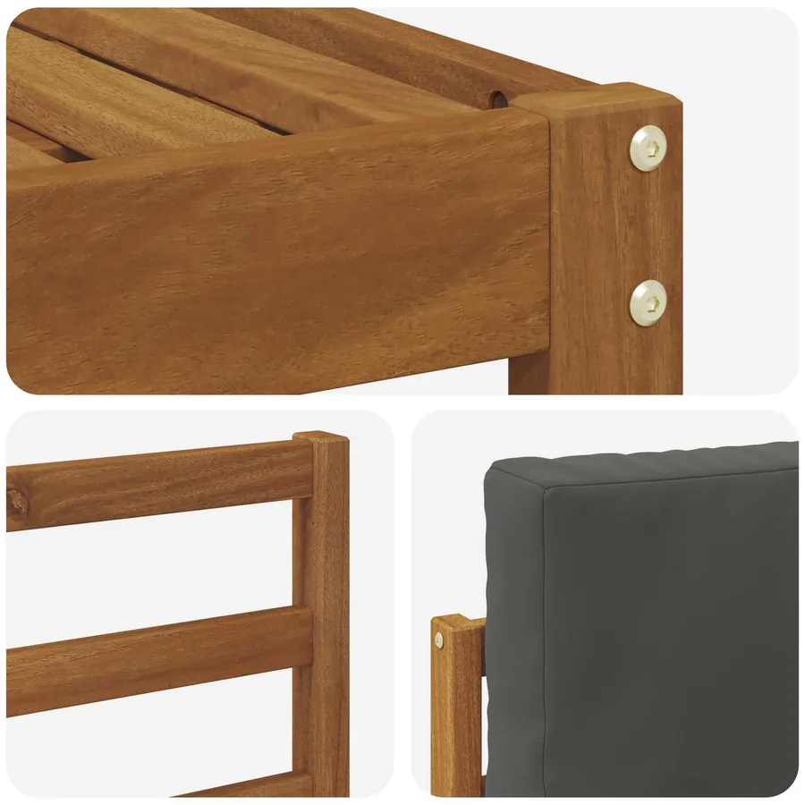 Ensemble de canapés d'extérieur 5 pcs Naturel et Anthracite - 5
