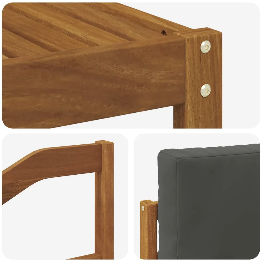 Ensemble de canapés d'extérieur 9 pcs Naturel et Anthracite - 6