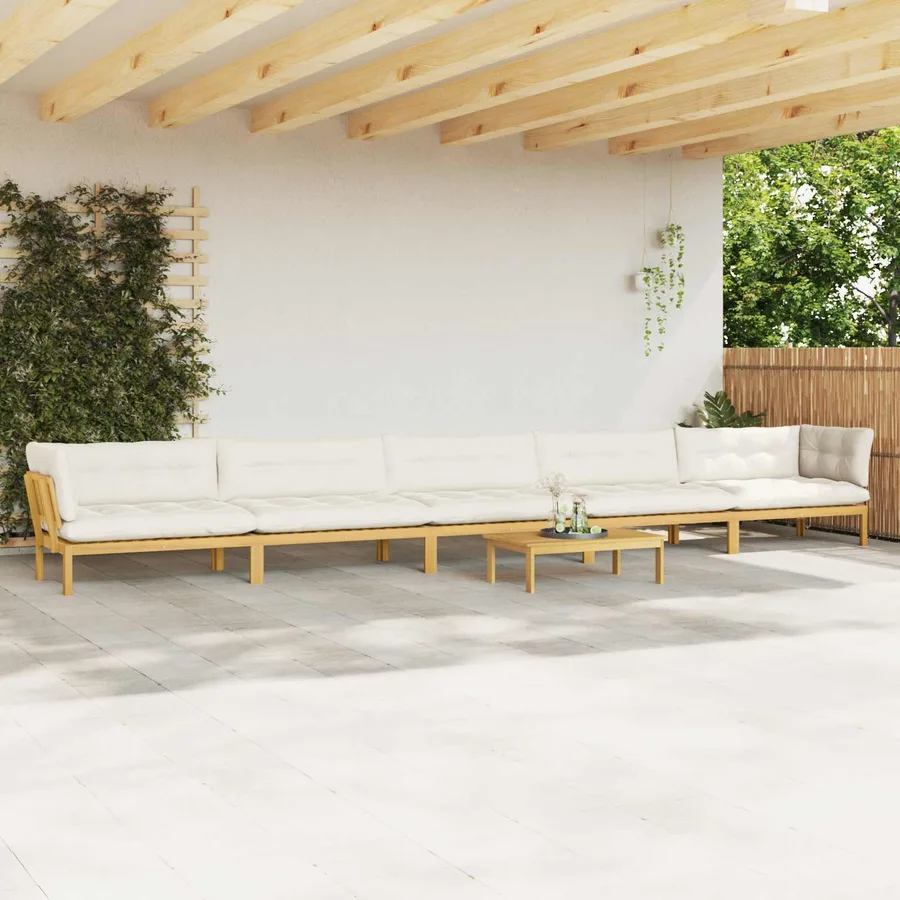 6 Pièce Unité du canapé en palette de jardin - 4