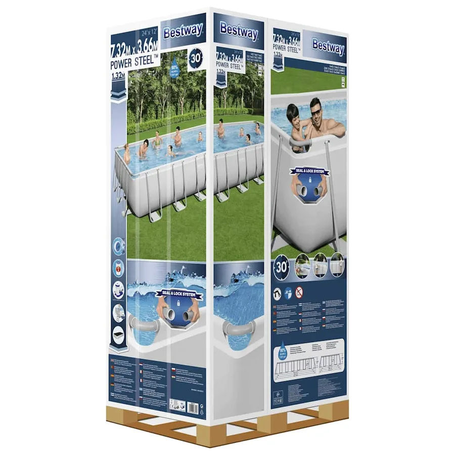 Bestway Ensemble de piscine Power Steel Rectangulaire 732x366x132 cm - 11