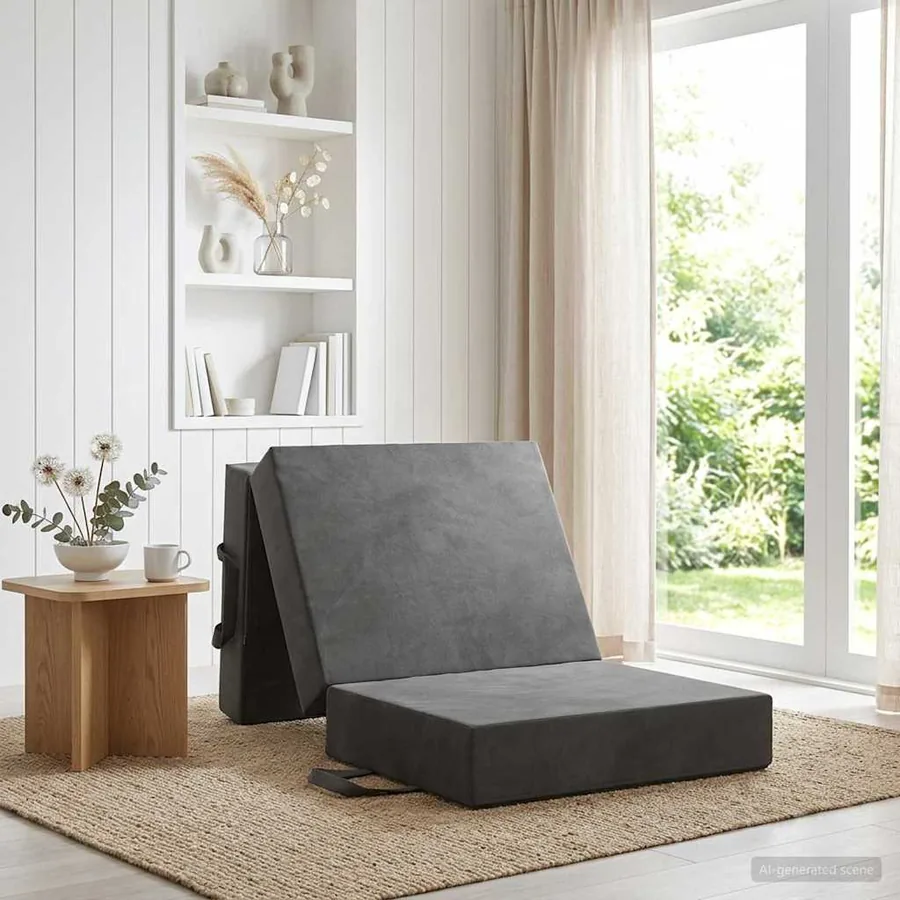 Canapé-lit pliable 75 x 63 x 45 cm Gris foncé