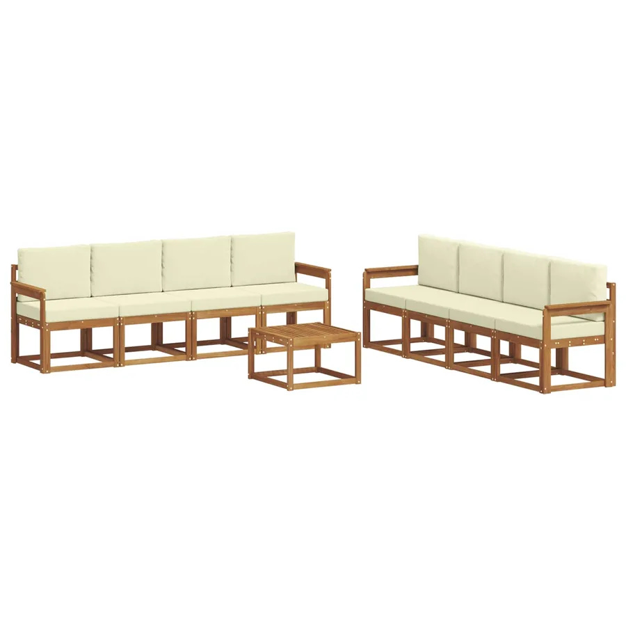 Ensemble de canapés d'extérieur 9 pcs Naturel et Crème - 2