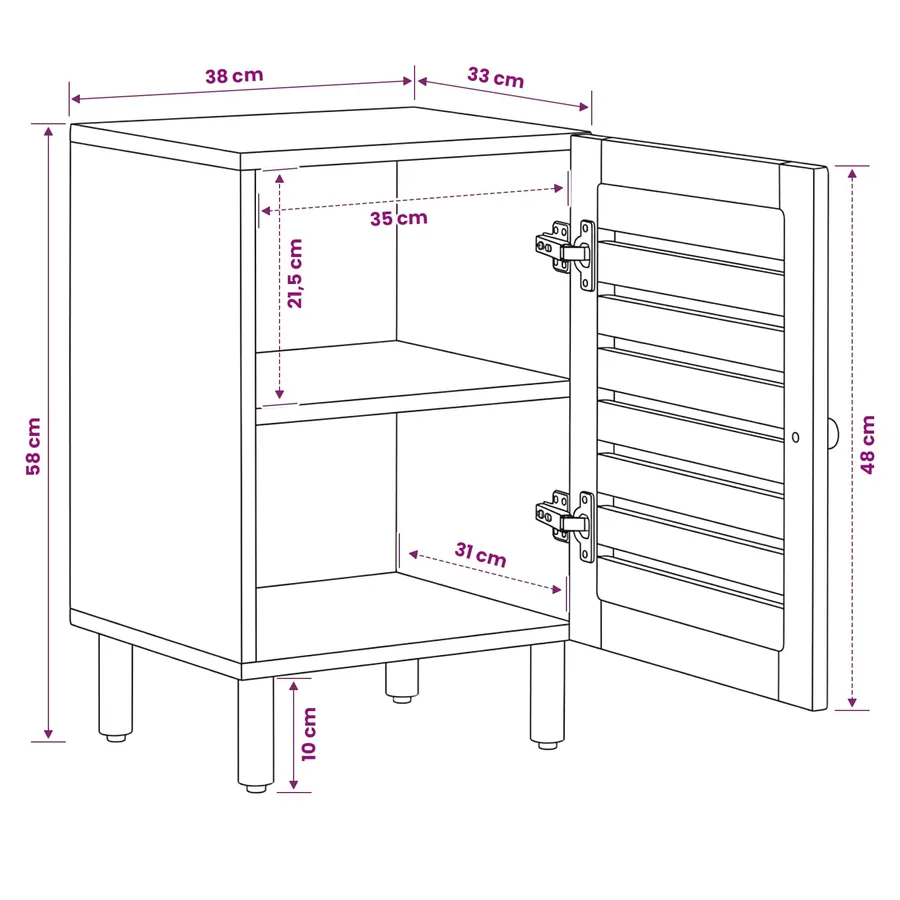 Cabinet de salle de bain Marron et Noir 38 x 33,5 x 58 cm - 8