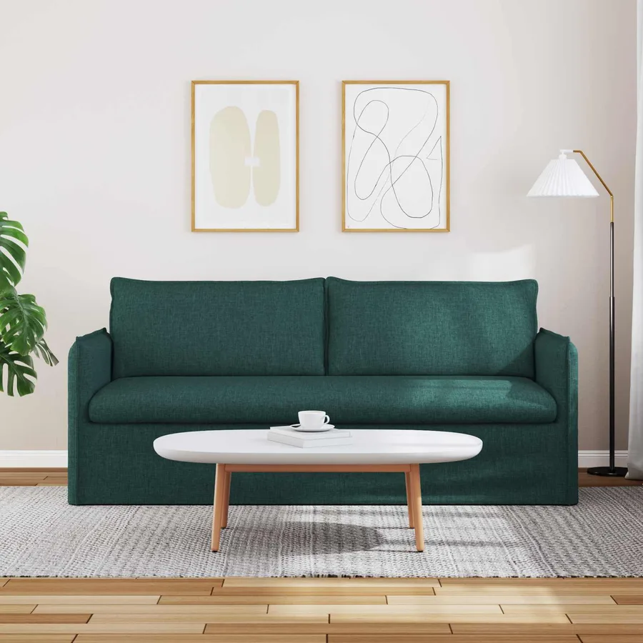 Canapé Vert foncé 196 x 82 x 85 cm tissu - 3