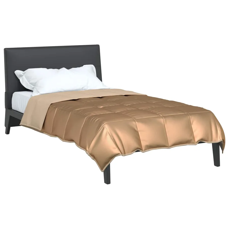 Duvet d'été simple Doré 140 x 220 cm Satin et Microfibre - 3