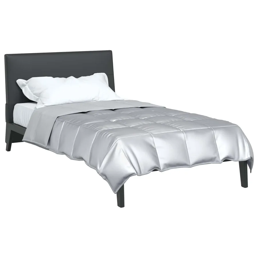 Duvet d'été simple Argenté 135 x 220 cm Satin et Microfibre - 3