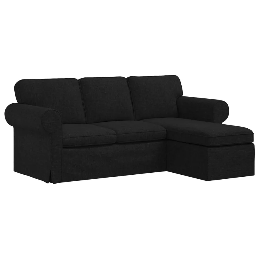 Canapé Noir 195 x 138 x 80 cm tissu - 2