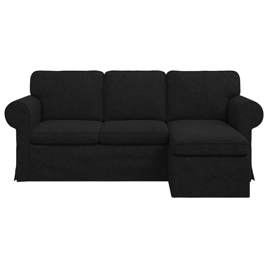 Canapé Noir 195 x 138 x 80 cm tissu - 4