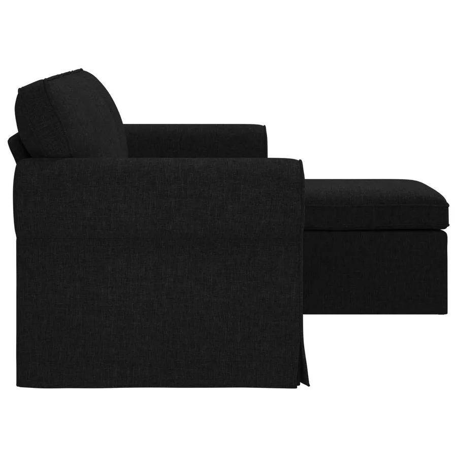 Canapé Noir 195 x 138 x 80 cm tissu - 5