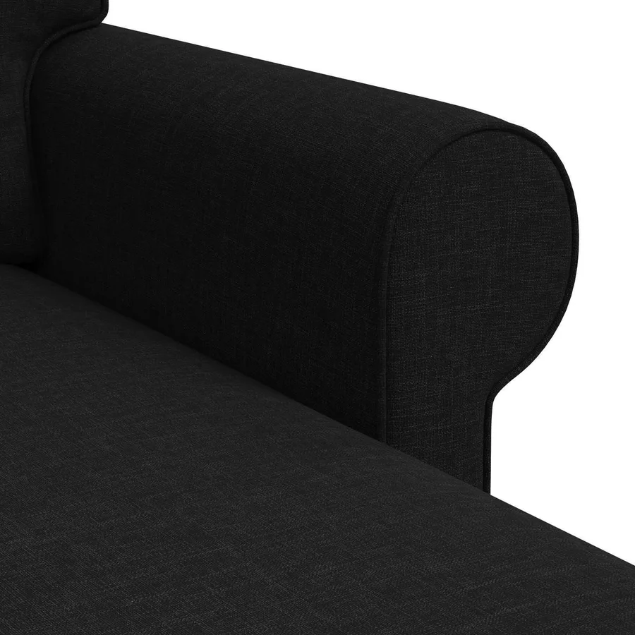 Canapé Noir 195 x 138 x 80 cm tissu - 7