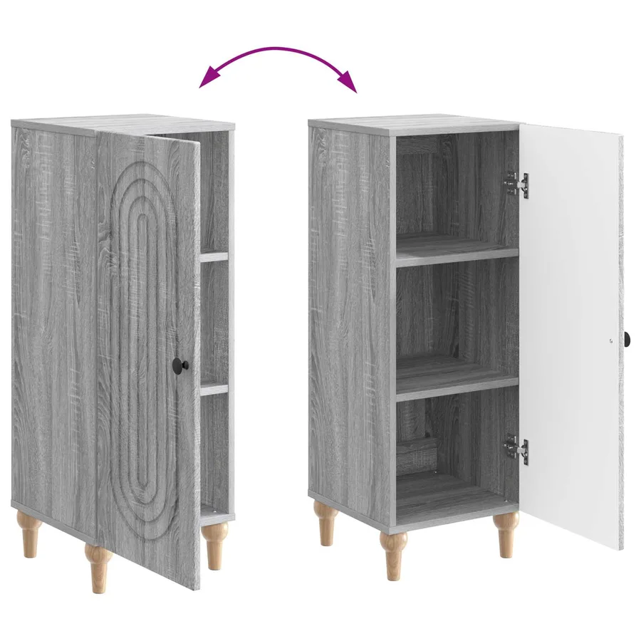 Buffet Sonoma gris 33 x 34,5 x 90 cm Bois d'ingénierie - 11