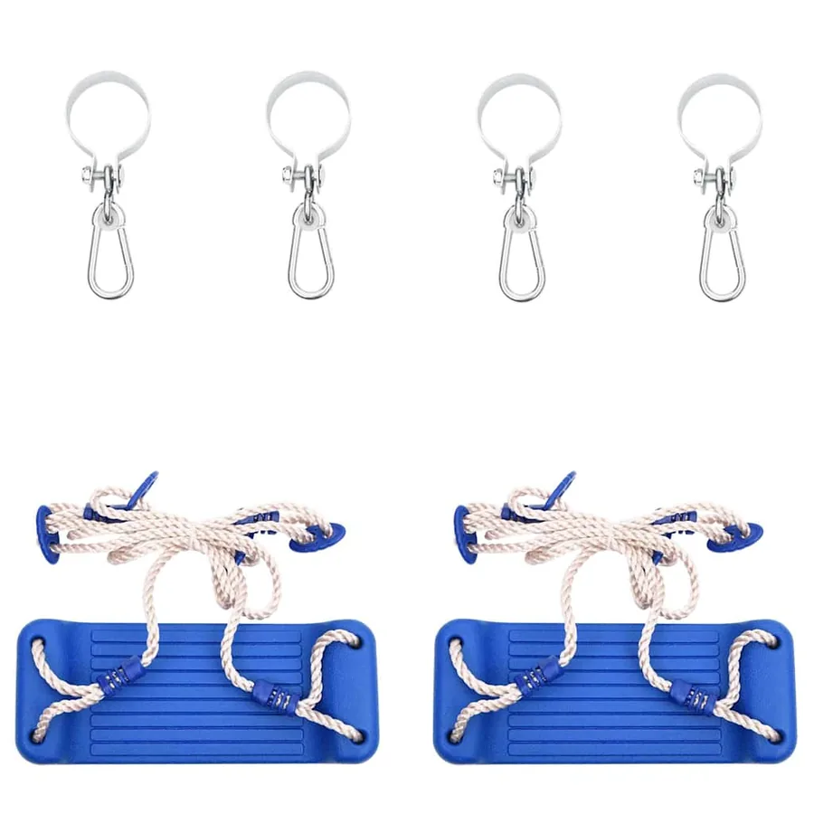 Sièges de balançoire avec cordes 2 pcs bleu 38x16 cm PE