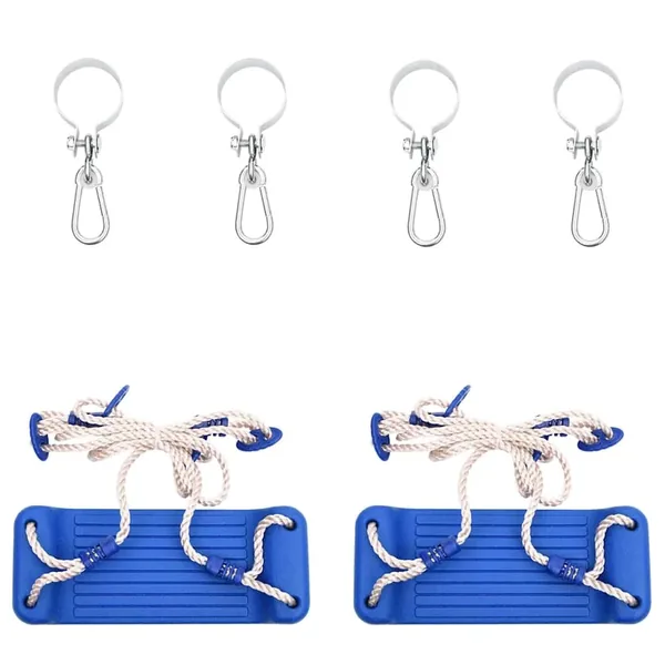Sièges de balançoire avec cordes 2 pcs bleu 38x16 cm PE