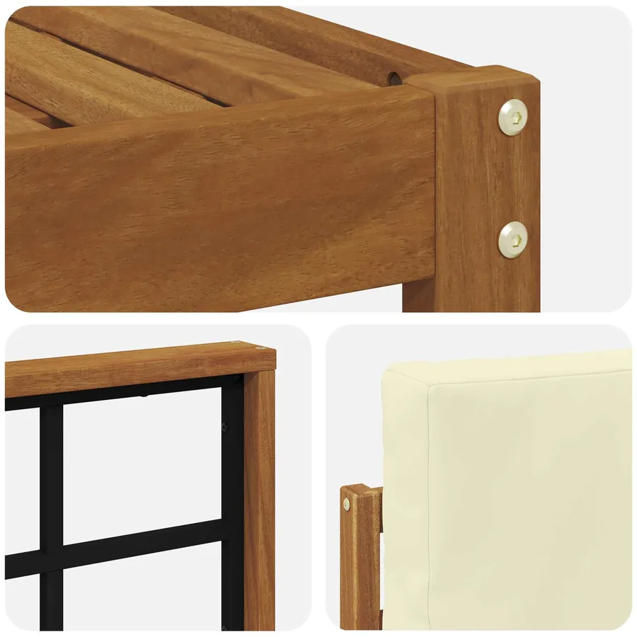 Ensemble de canapés d'extérieur 5 pcs Naturel et Crème - 5