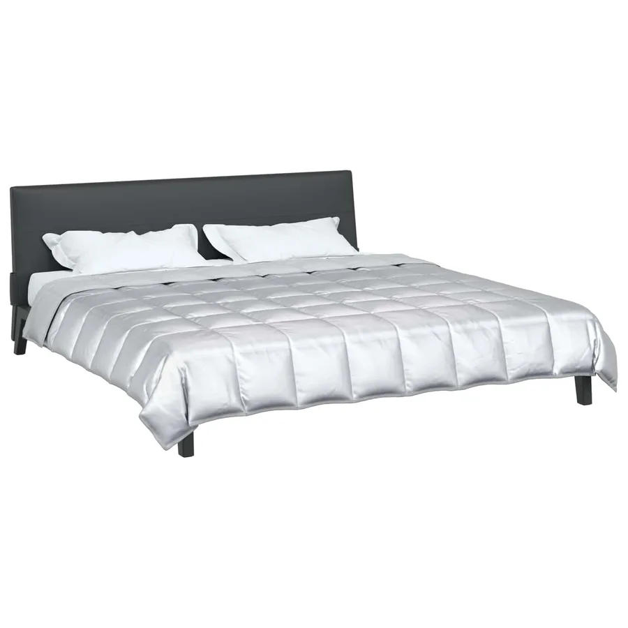 Duvet d'été simple Argenté 200 x 200 cm Satin et Microfibre - 3