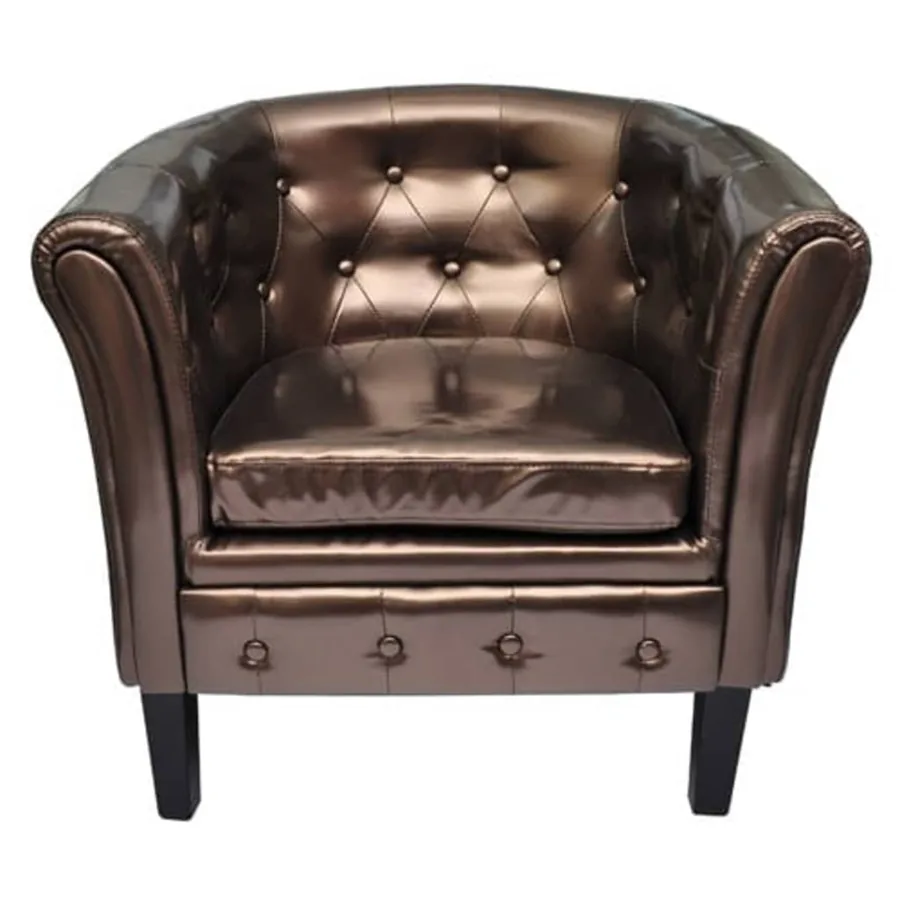 Chaise cabriolet marron similicuir