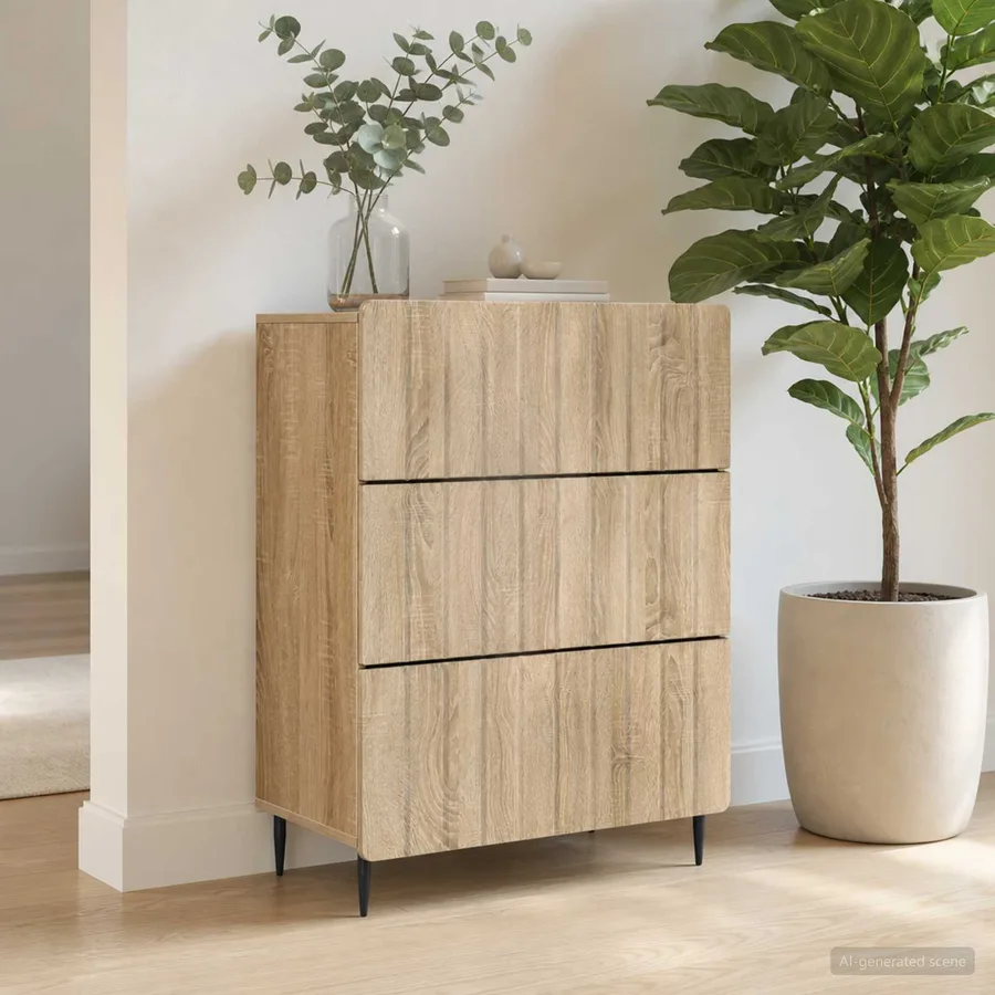 Armoire à tiroirs Chêne Sonoma 66 x 34,5 x 92 cm - 4