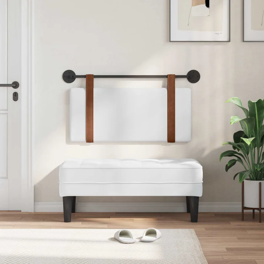 Tête de lit suspendue Blanc PU antique - 3