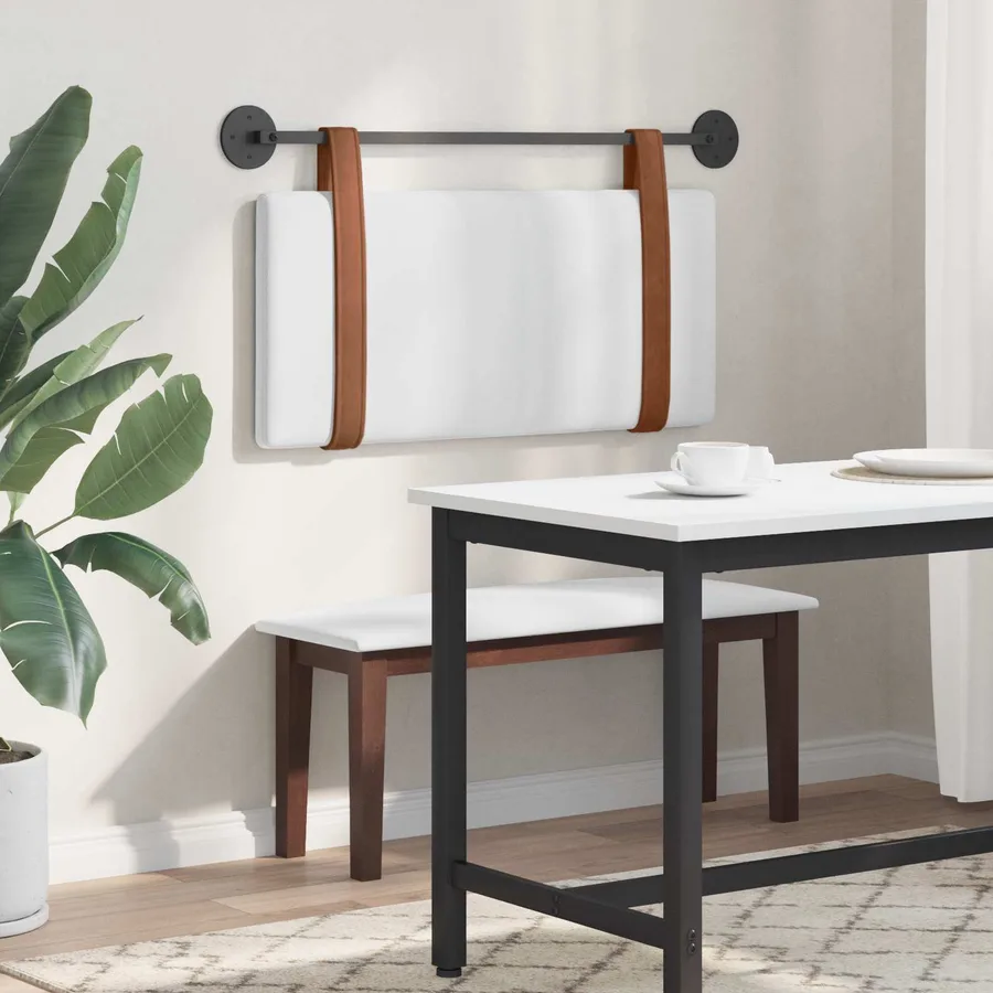 Tête de lit suspendue Blanc PU antique - 4