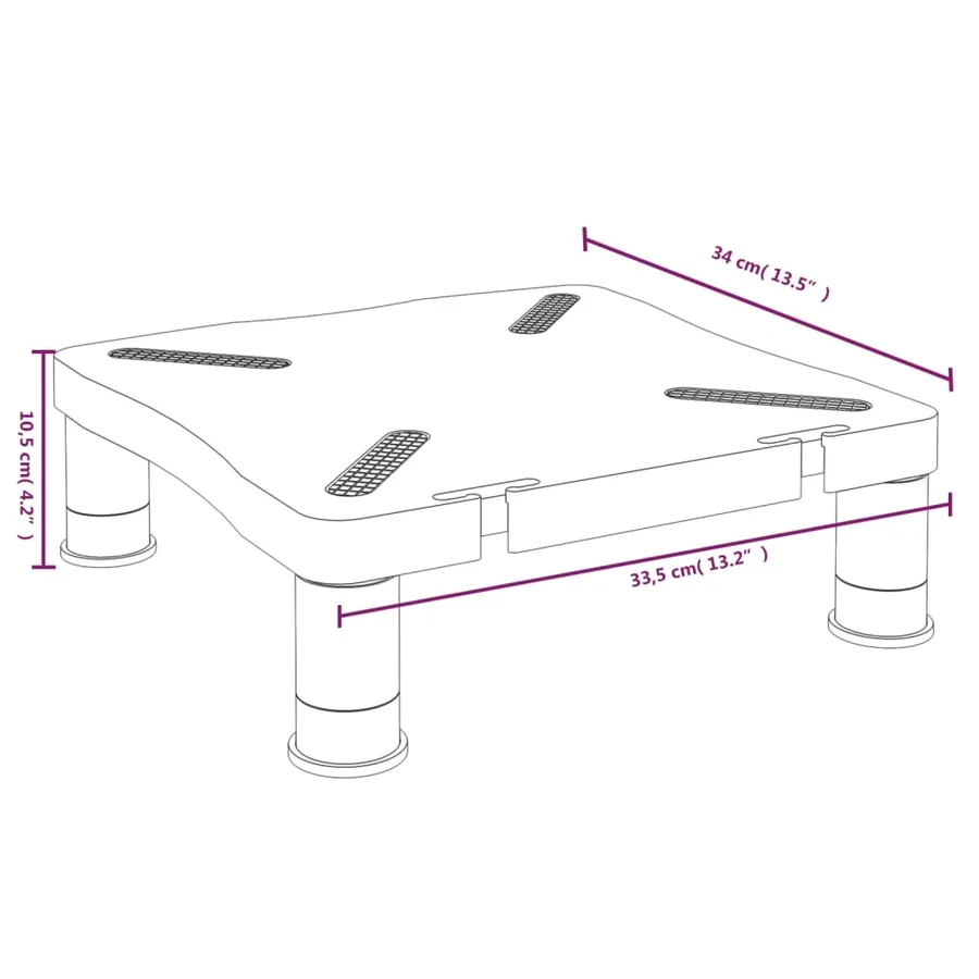 Support de moniteur Noir 33,5x34x10,5 cm - 8