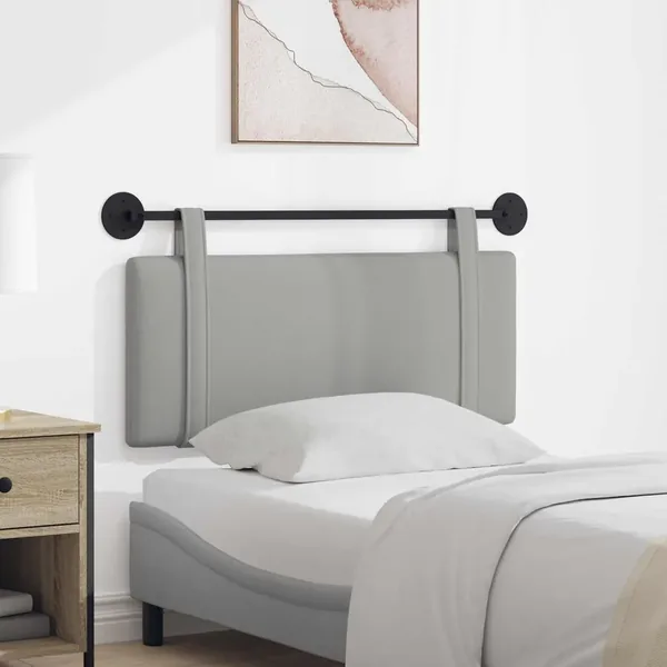 Tête de lit suspendue Gris nuage tissu