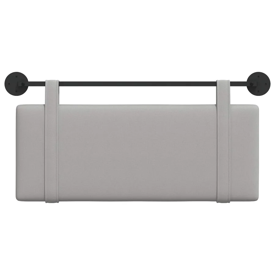 Tête de lit suspendue Gris nuage tissu - 5