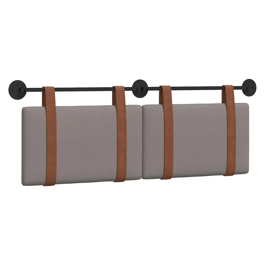 Tête de lit suspendue Uni Taupe 150 x 55 x 5 cm PU antique - 2