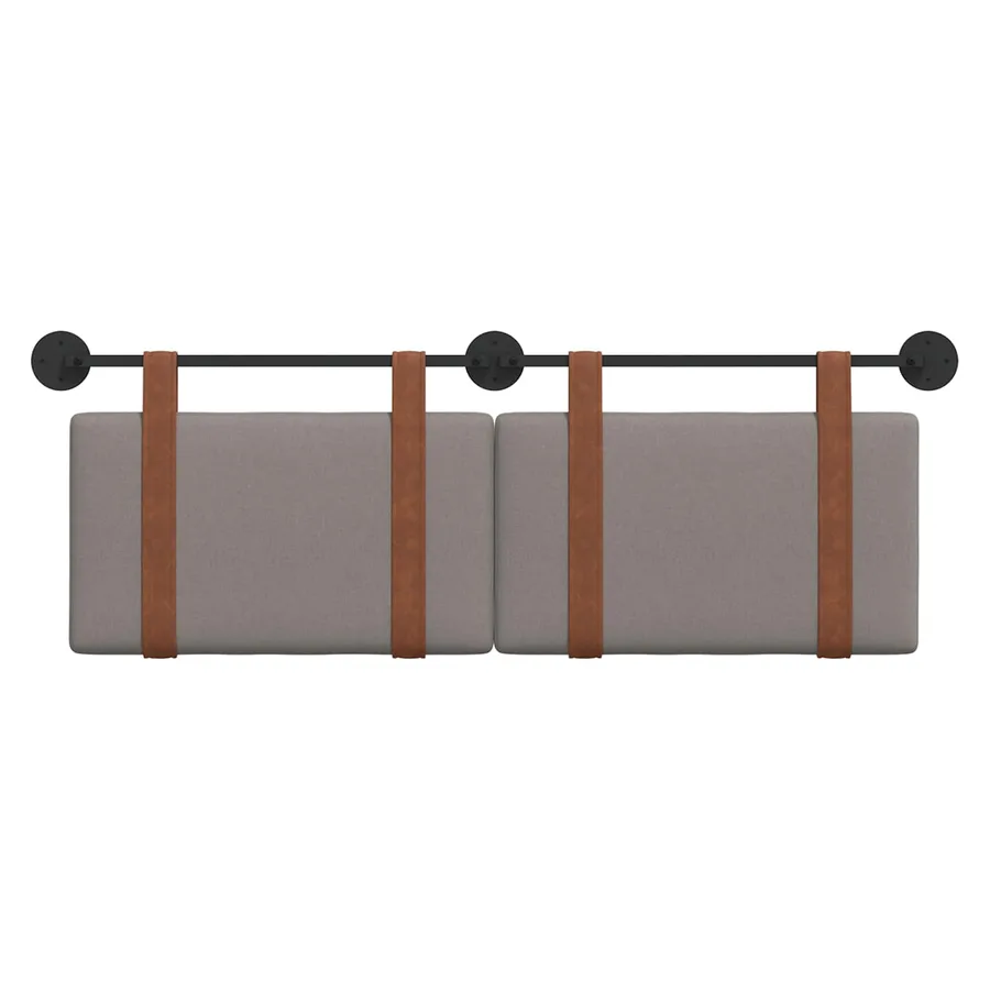 Tête de lit suspendue Uni Taupe 150 x 55 x 5 cm PU antique - 5