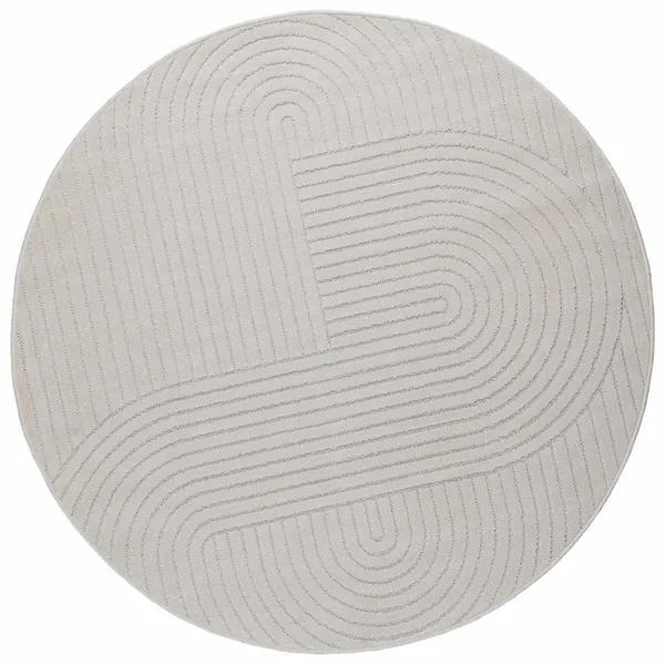 Tapis de surface Rond PALMERAS Crème Ø 120 CM Polyester